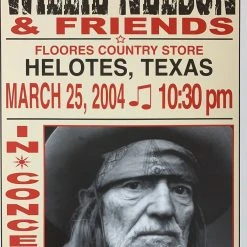 Willie Nelson - 2004 Franks Brothers 3/25 Poster Helotes, TX