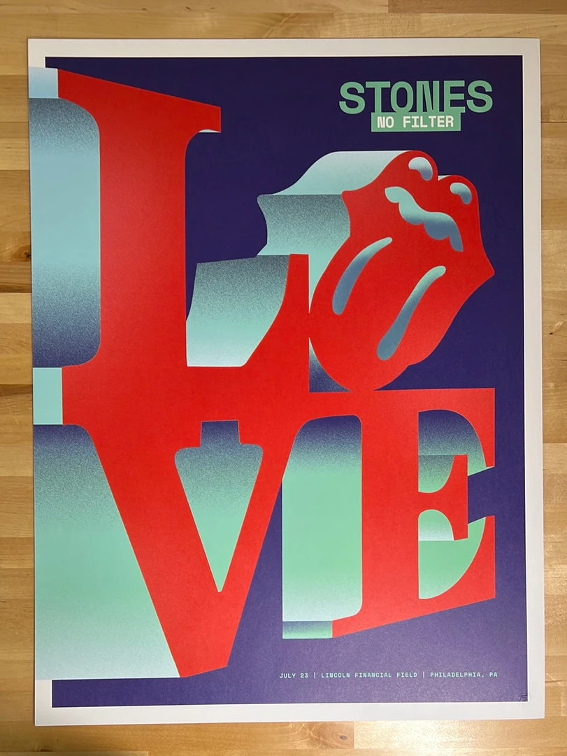 Sold Out Posters Rolling Stones - 2019 Poster No Filter Tour Philadelphia, PA 4 Sold Out Posters Rolling Stones - 2019 Poster No Filter Tour Philadelphia, PA
