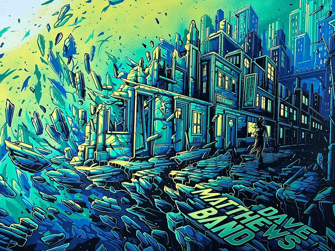 Grey Street - 2022 Dan Mumford Poster Dave Matthews Band (GREEN) Gig Posters 3 Grey Street - 2022 Dan Mumford Poster Dave Matthews Band (GREEN) Gig Posters