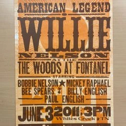 Gig Posters Willie Nelson - 2011 Hatch Show Print 6/3 Poster Whites Creek, Tennessee