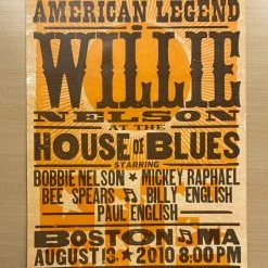 Willie Nelson - 2010 Hatch Show Print 8/13 Poster Boston, Massachusetts Gig Posters