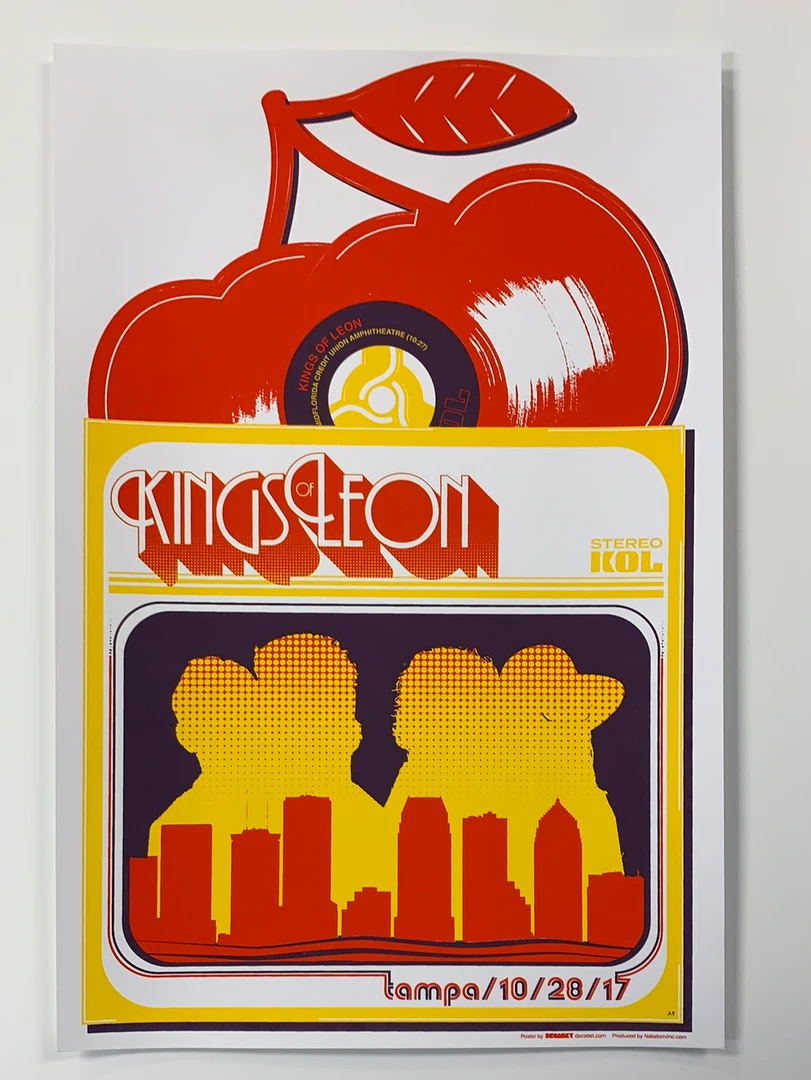 Gig Posters Kings Of Leon - 2017 Jason Malmberg Poster Tampa, FL Midflorida Credit 4 Gig Posters Kings Of Leon - 2017 Jason Malmberg Poster Tampa, FL Midflorida Credit