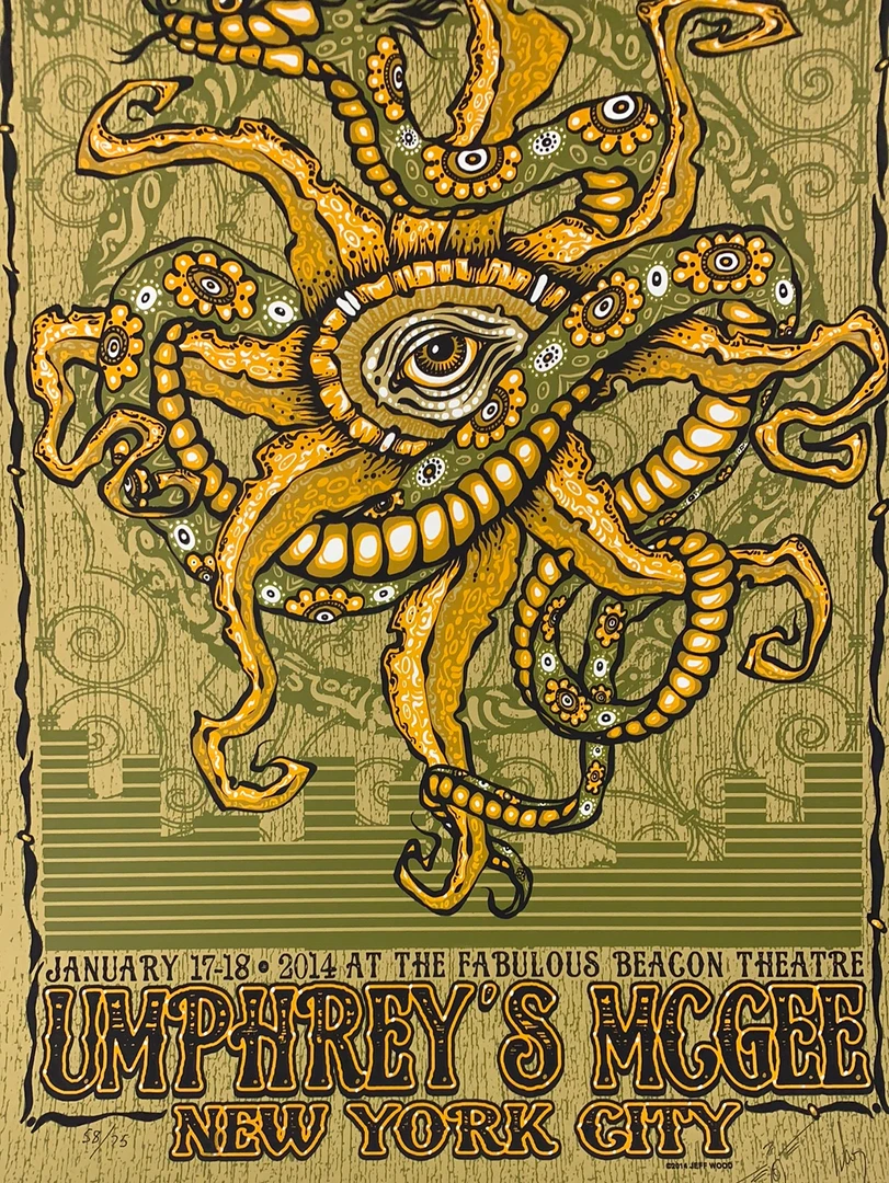 Gig Posters Umphrey's McGee - 2014 Jeff Wood Poster Beacon New York 3 Gig Posters Umphrey's McGee - 2014 Jeff Wood Poster Beacon New York