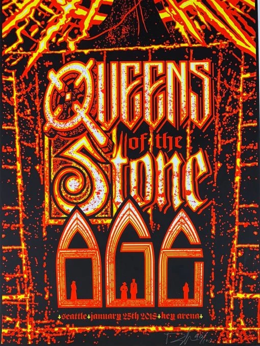 Queens Of The Stone Age - 2018 Brad Klausen Poster Seattle, WA Key Arena