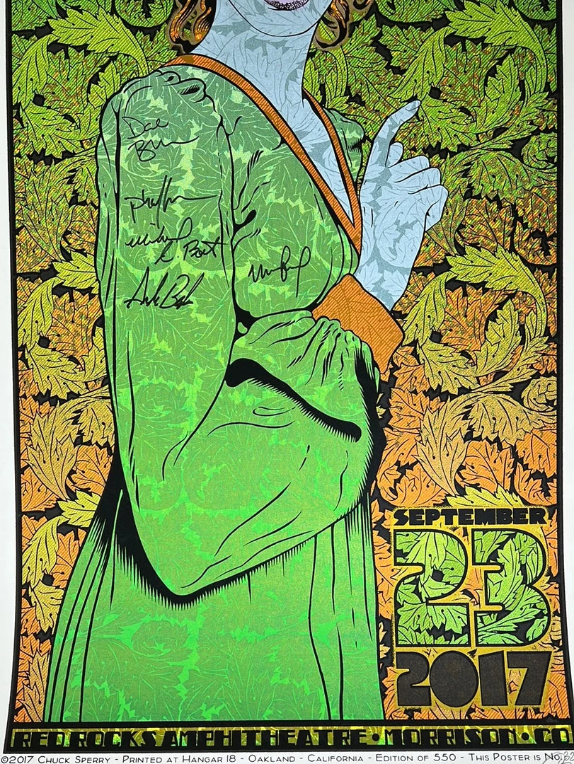 Colorado Greensky Bluegrass - 2017 Chuck Sperry Poster Red Rocks Morrison, CO AUTOGRAPHED 4 Colorado Greensky Bluegrass - 2017 Chuck Sperry Poster Red Rocks Morrison, CO AUTOGRAPHED