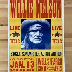 Willie Nelson - 2009 Hatch Show Print 1/13 Poster Santa Rosa, CA Gig Posters