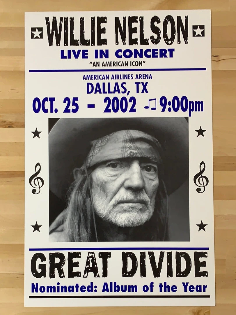 Willie Nelson - 2002 Franks Brothers 10/25 Poster Dallas, TX 4 Willie Nelson - 2002 Franks Brothers 10/25 Poster Dallas, TX