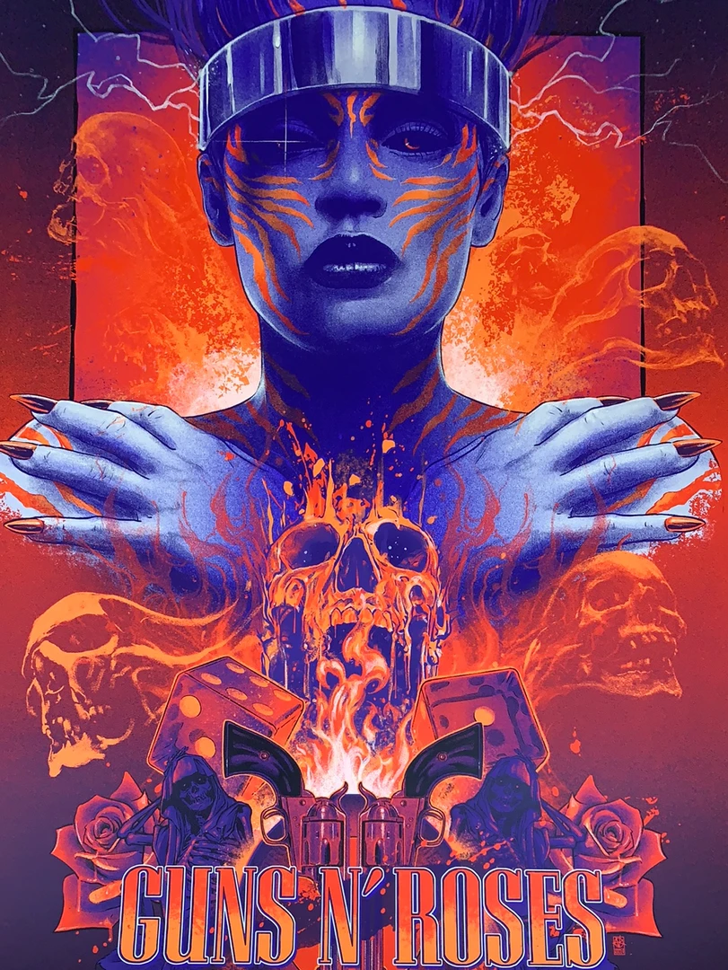 Guns N' Roses - 2021 Vance Kelly Poster 1st Edition Variant Gig Posters 3 Guns N' Roses - 2021 Vance Kelly Poster 1st Edition Variant Gig Posters