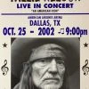 Willie Nelson - 2002 Franks Brothers 10/25 Poster Dallas, TX
