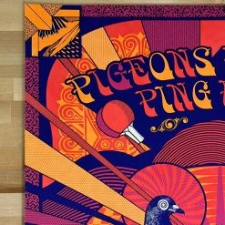 Pigeons Playing Ping Pong - 2019 Status Serigraph Poster November Run Gig Posters