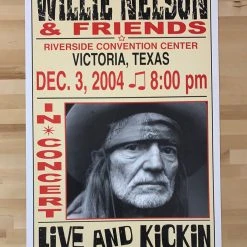 Willie Nelson - 2004 Franks Brothers 12/3 Poster Victoria, TX (damaged)