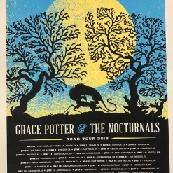 Gig Posters Grace Potter - 2013 Aesthetic Apparatus Poster (damaged) Road Tour BLUE