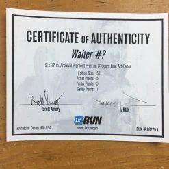 Art Prints (Unknown) Waiter - Brett Amory Poster Limited Edition Art Print S/N