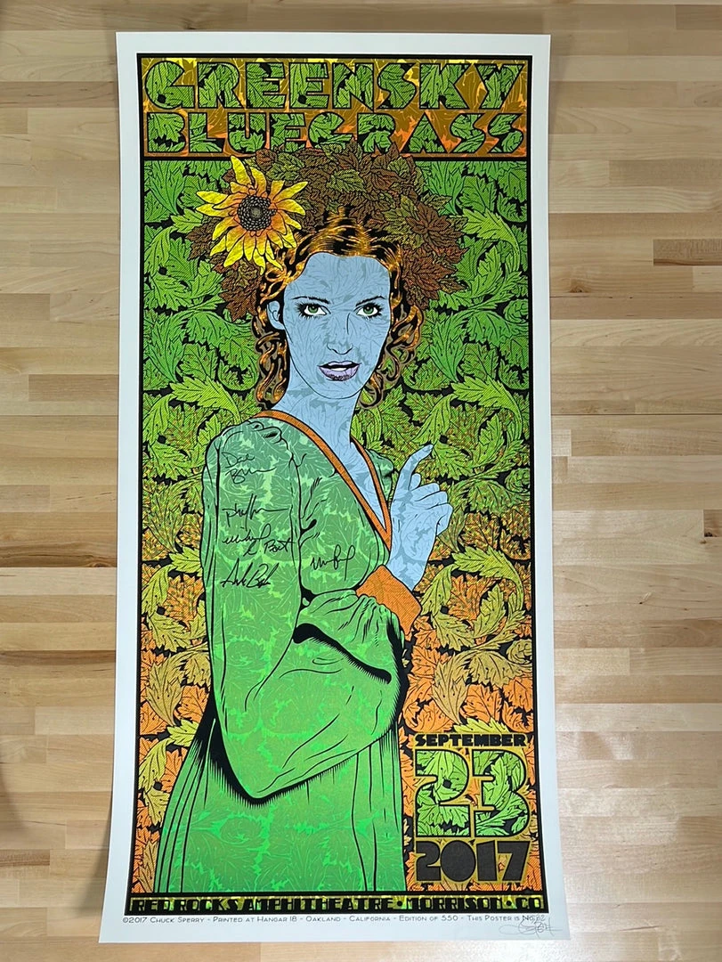 Colorado Greensky Bluegrass - 2017 Chuck Sperry Poster Red Rocks Morrison, CO AUTOGRAPHED 5 Colorado Greensky Bluegrass - 2017 Chuck Sperry Poster Red Rocks Morrison, CO AUTOGRAPHED