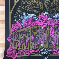 Grateful Dead - 2021 Rhys Cooper Poster Art Print Pink Gold Foil Foil Posters