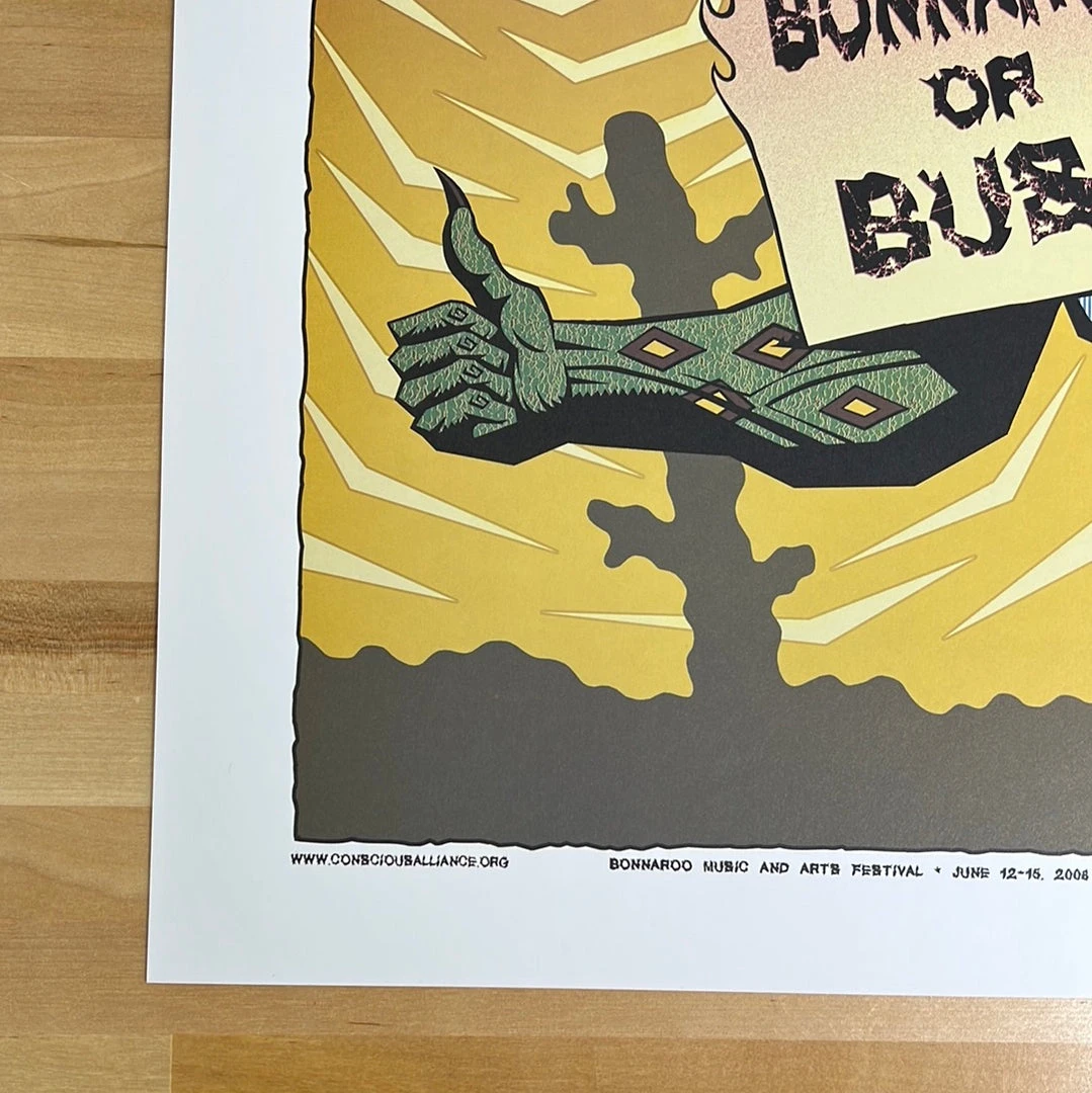 Bonnaroo - 2008 Justin Hampton Poster Manchester, TN Pearl Jam Gig Posters 8 Bonnaroo - 2008 Justin Hampton Poster Manchester, TN Pearl Jam Gig Posters