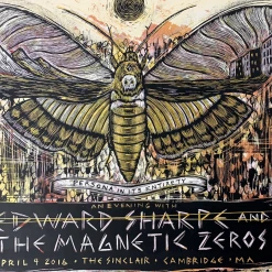 Edward Sharpe & The Magnetic Zeros - 2016 Dan Grzeca Poster Cambridge, MA
