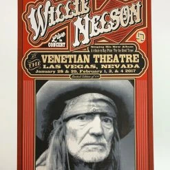 Willie Nelson - 2017 Mattole River Studios Poster Las Vegas, NV