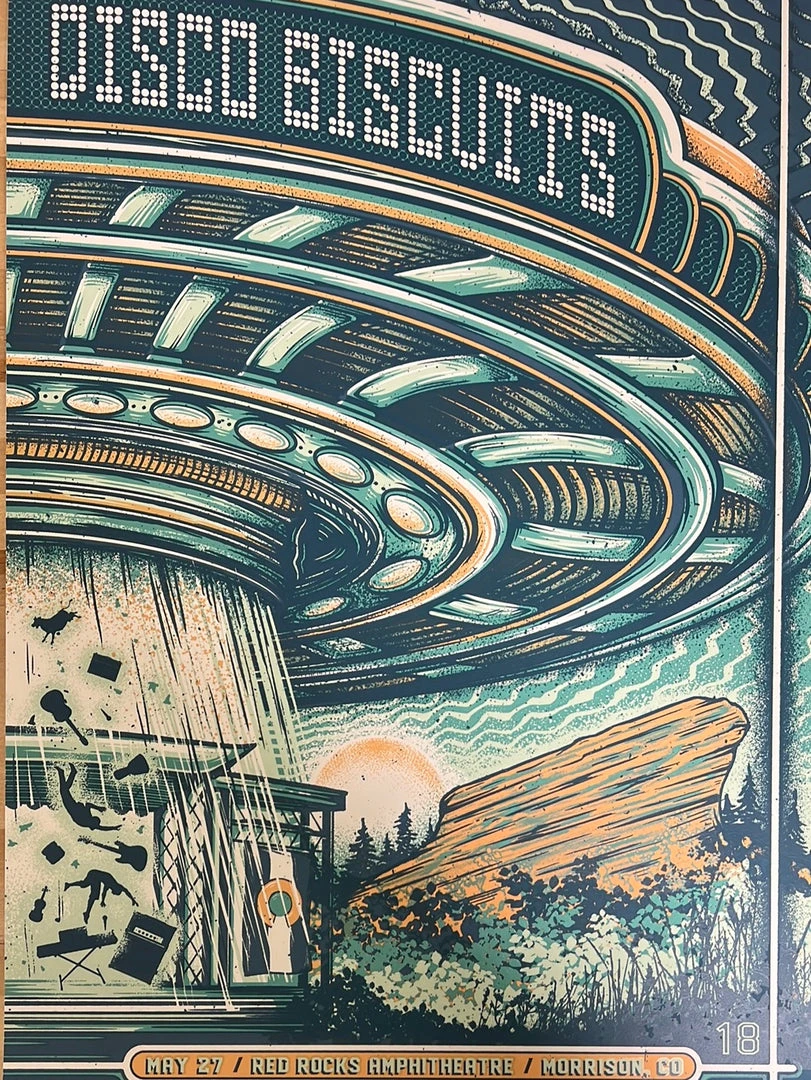 Half Hazzard Press The Disco Biscuits - 2018 Half Hazard Poster Red Rocks Morrison, CO 3 Half Hazzard Press The Disco Biscuits - 2018 Half Hazard Poster Red Rocks Morrison, CO