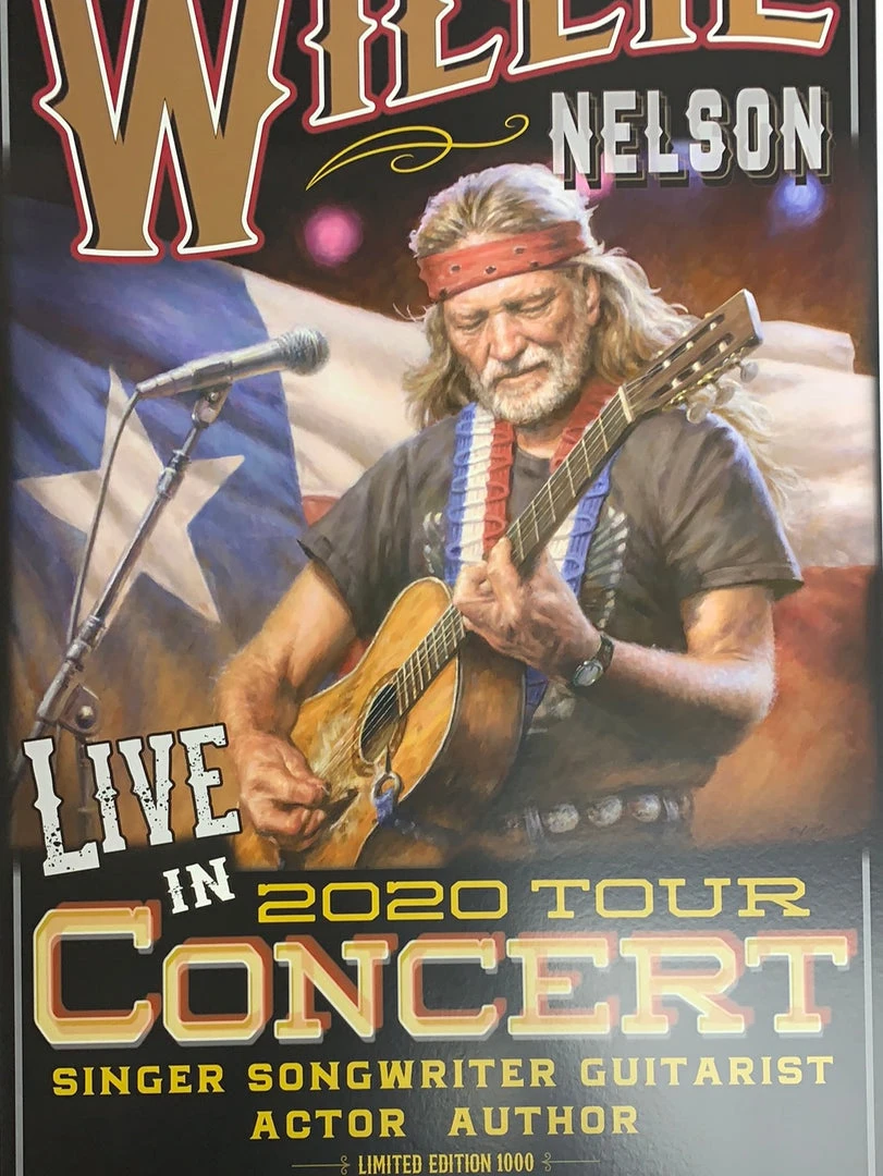 Sold Out Posters Willie Nelson - 2020 Tour Poster Franks Bros. Sales Austin, TX Gig Posters 3 Sold Out Posters Willie Nelson - 2020 Tour Poster Franks Bros. Sales Austin, TX Gig Posters