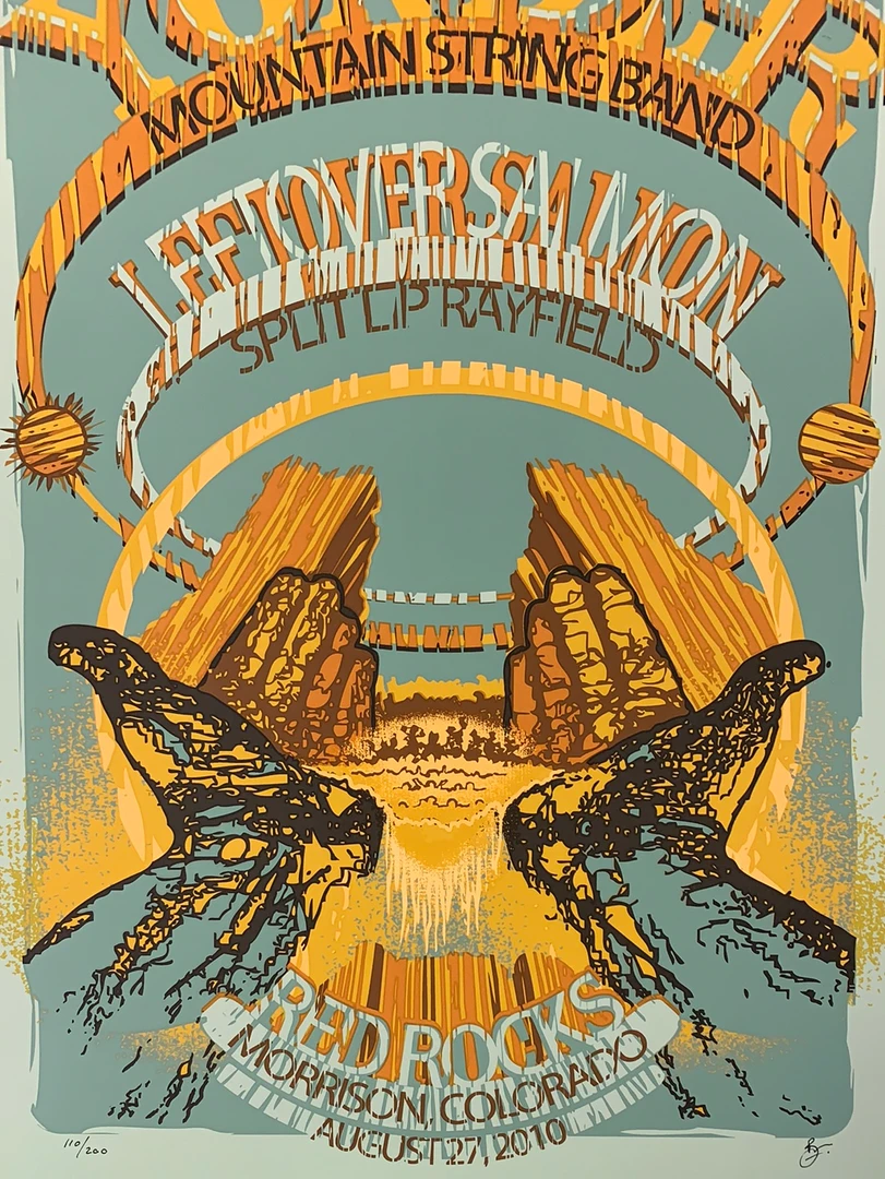Sold Out Posters Colorado Yonder Mountain String Band - 2010 Poster Red Rocks Morrison, CO 3 Sold Out Posters Colorado Yonder Mountain String Band - 2010 Poster Red Rocks Morrison, CO
