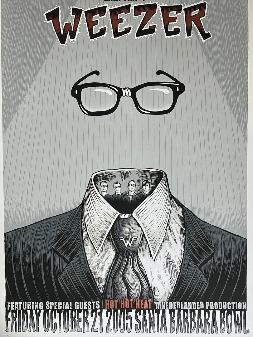 Gig Posters Weezer - 2005 EMEK Poster Santa Barbara Bowl, CA 3 Gig Posters Weezer - 2005 EMEK Poster Santa Barbara Bowl, CA