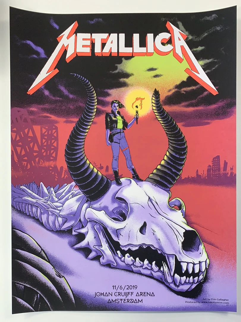 Metallica - 2019 Erin Gallagher Poster Amsterdam, NED World Wired Tour 4 Metallica - 2019 Erin Gallagher Poster Amsterdam, NED World Wired Tour