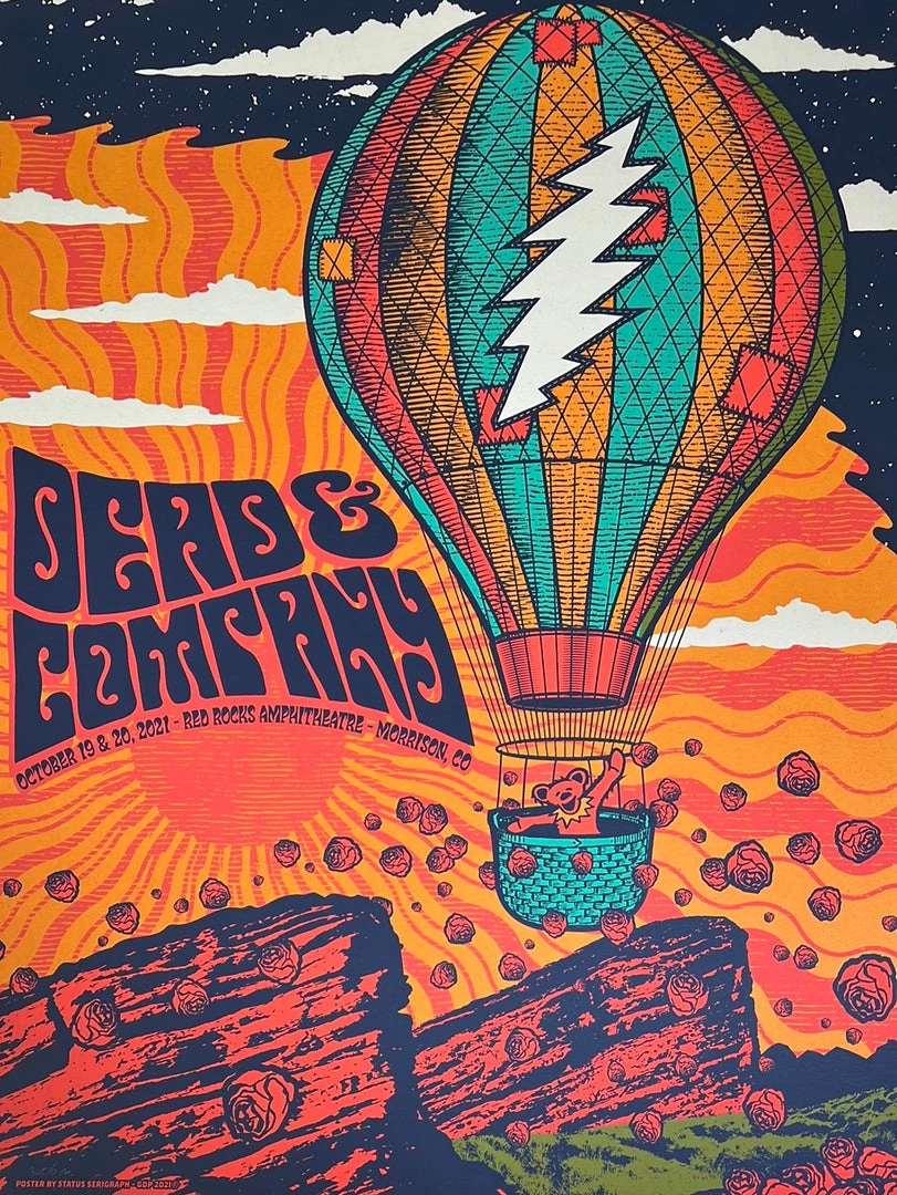 Colorado Dead & Company - 2021 Status Serigraph Poster Red Rocks Morrison, CO 3 Colorado Dead & Company - 2021 Status Serigraph Poster Red Rocks Morrison, CO