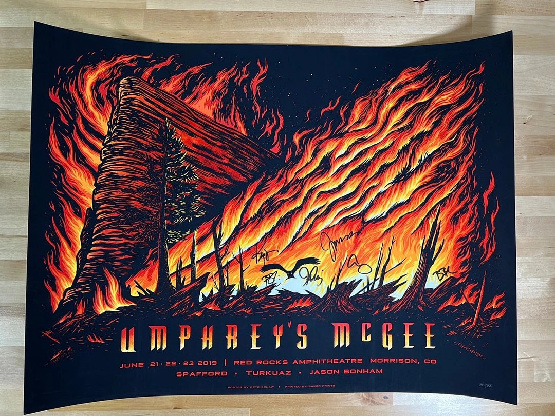 Colorado Umphrey's McGee - 2019 Peter Schaw Poster Red Rocks, Morrison, CO AUTOGRAPHED 4 Colorado Umphrey's McGee - 2019 Peter Schaw Poster Red Rocks, Morrison, CO AUTOGRAPHED