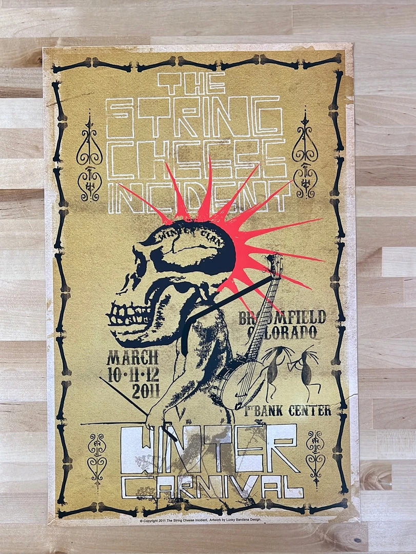 String Cheese Incident - 2011 Lucky Bandana Design Poster Broomfield, CO Colorado 4 String Cheese Incident - 2011 Lucky Bandana Design Poster Broomfield, CO Colorado