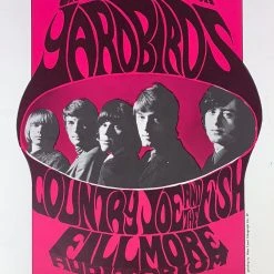 Yardbirds - 1966 John H Myers Poster San Francisco, CA The Fillmore 2nd