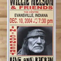 Willie Nelson - 2004 Franks Brothers 12/10 Poster Evansville, IN