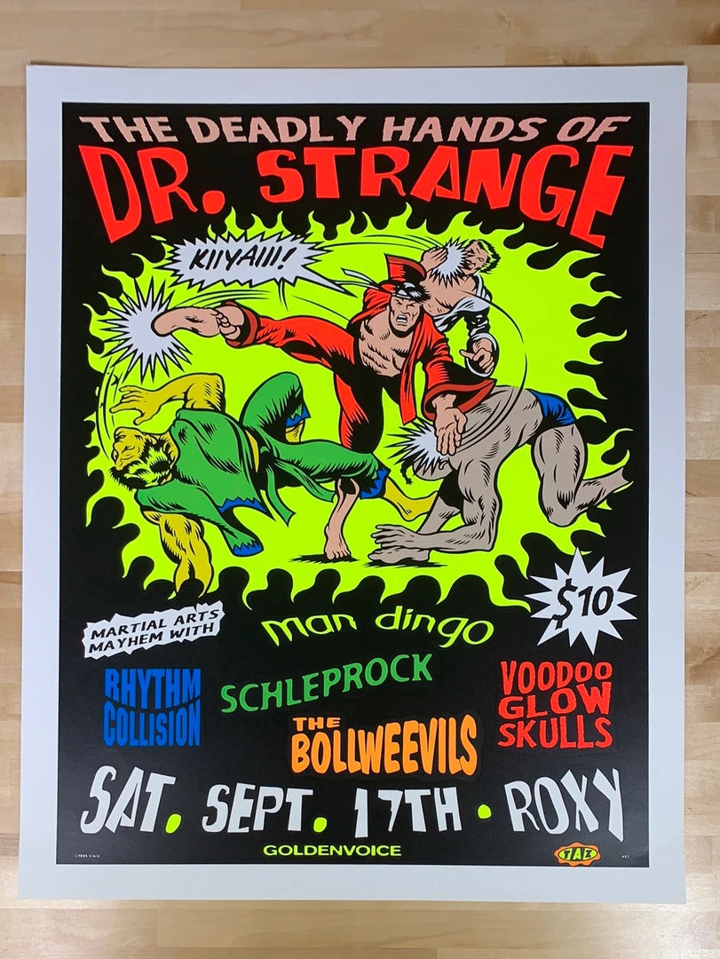 TAZ Deadly Hands Of Dr. Strange - 1994 T.A.Z. Poster Boston, MA 1st Ed Gig Posters 4 TAZ Deadly Hands Of Dr. Strange - 1994 T.A.Z. Poster Boston, MA 1st Ed Gig Posters