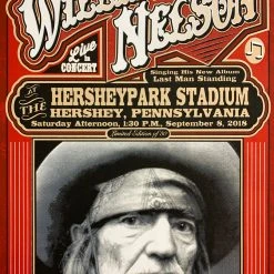 Willie Nelson - 2018 Mattole River Studios Poster Hershey Pennsylvania Gig Posters