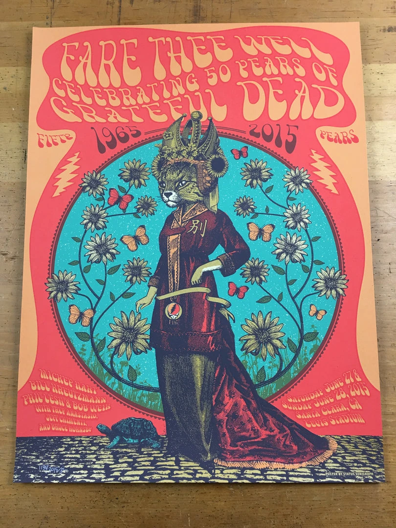 Grateful Dead/Fare Thee Well - 2015 Status Serigraph Poster Santa Clara, CA Levi 5 Grateful Dead/Fare Thee Well - 2015 Status Serigraph Poster Santa Clara, CA Levi
