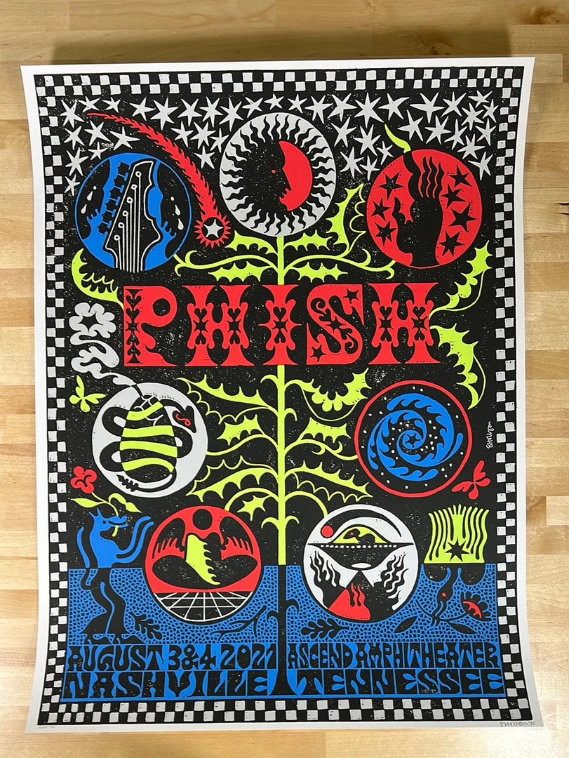 Phish - 2021 Sophy Hollington Poster Nashville, TN Ascend Amp Gig Posters 4 Phish - 2021 Sophy Hollington Poster Nashville, TN Ascend Amp Gig Posters