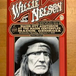 Willie Nelson - 2018 Mattole River Studios Poster Macon Georgia Gig Posters