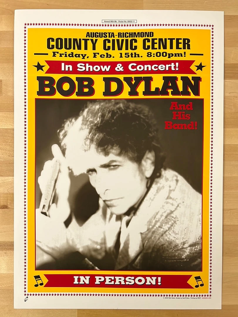Bob Dylan - 2002 Geoff Gans Poster Augusta, GA Gig Posters 4 Bob Dylan - 2002 Geoff Gans Poster Augusta, GA Gig Posters