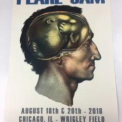 Pearl Jam - 2018 Matt Cunningham Poster Chicago, IL Wrigley Field (Blue Variant)