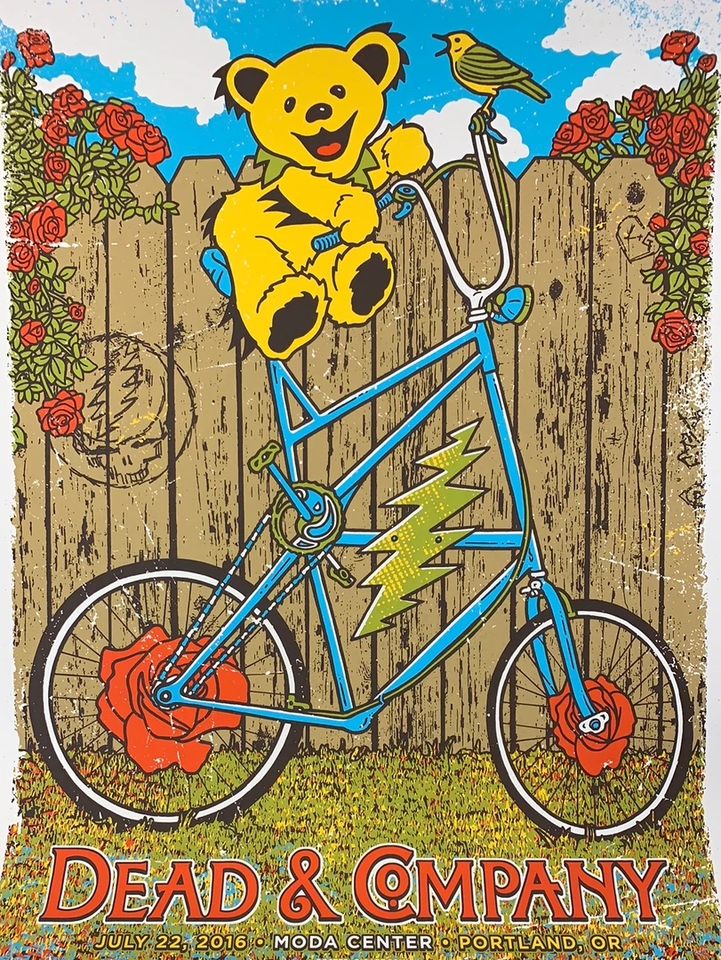 Gregg Gordon Dead & Company - 2016 Gigart Poster Portland, OR Summer Tour 3 Gregg Gordon Dead & Company - 2016 Gigart Poster Portland, OR Summer Tour