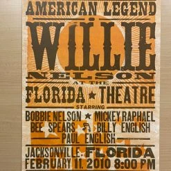Gig Posters Willie Nelson - 2010 Hatch Show Print 2/11 Poster Jacksonville, Florida 5 Gig Posters Willie Nelson - 2010 Hatch Show Print 2/11 Poster Jacksonville, Florida