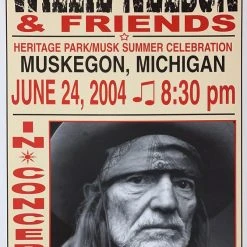 Gig Posters Willie Nelson - 2004 Franks Brothers 6/24 Poster Muskegon, MI