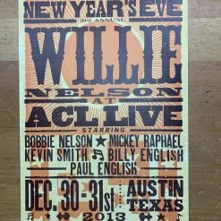 Willie Nelson - 2013 Hatch Show Print NYE Poster ACL Live Gig Posters