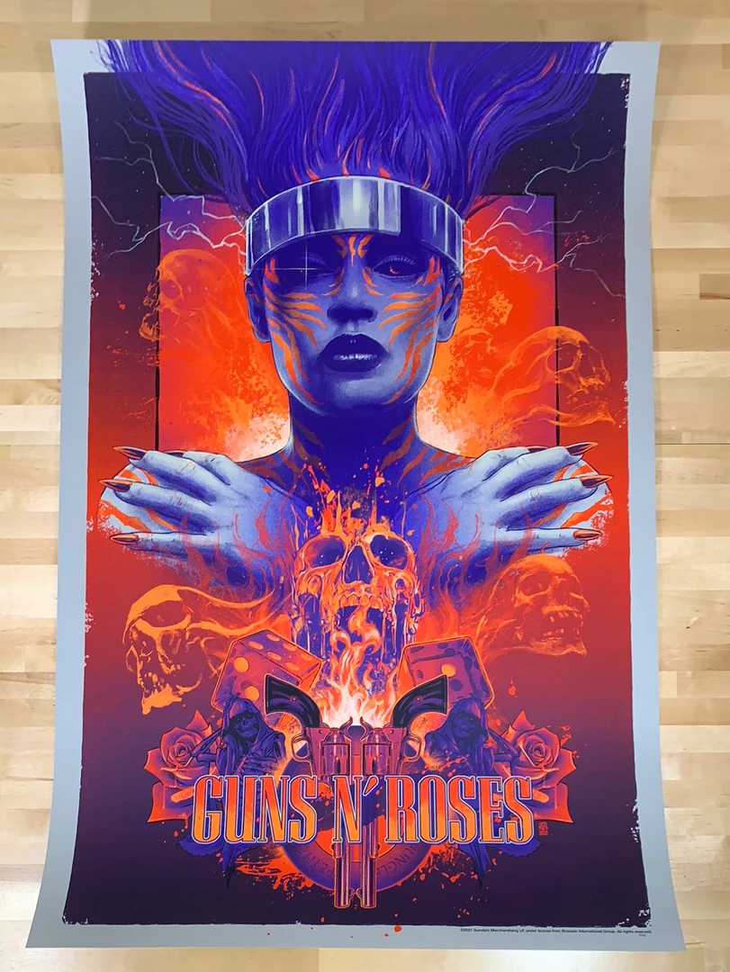 Guns N' Roses - 2021 Vance Kelly Poster 1st Edition Variant Gig Posters 4 Guns N' Roses - 2021 Vance Kelly Poster 1st Edition Variant Gig Posters
