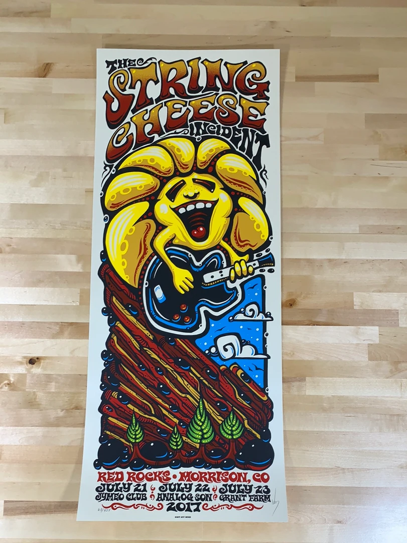 String Cheese Incident - 2017 Jeff Wood Poster Morrison, CO Red Rocks Colorado 4 String Cheese Incident - 2017 Jeff Wood Poster Morrison, CO Red Rocks Colorado
