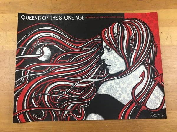 Queens Of The Stone Age - 2017 Todd Slater Poster Detroit, MI Fox Theatre 5 Queens Of The Stone Age - 2017 Todd Slater Poster Detroit, MI Fox Theatre