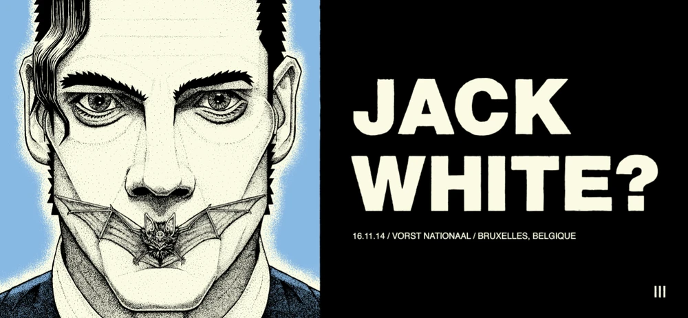 Jack White - 2014 Matthew Jacobson Poster Brussels, Belgium Gig Posters 3 Jack White - 2014 Matthew Jacobson Poster Brussels, Belgium Gig Posters