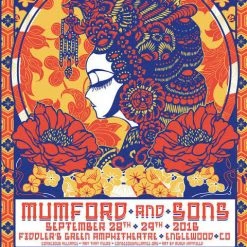 Colorado Mumford & Sons - 2016 Derek Hatfield Poster Englewood, CO Fiddler's Green