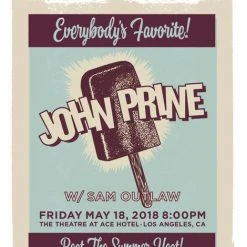 John Prine - 2018 Bob Delevante Poster Los Angeles, CA Ace Hotel Theatre Gig Posters
