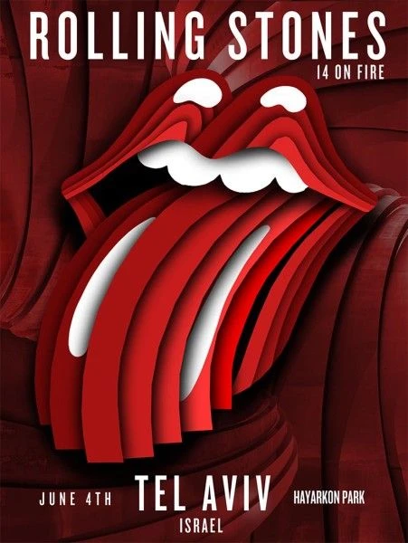 Sold Out Posters Rolling Stones - 2014 Official Poster Tel Aviv, Israel 3 Sold Out Posters Rolling Stones - 2014 Official Poster Tel Aviv, Israel